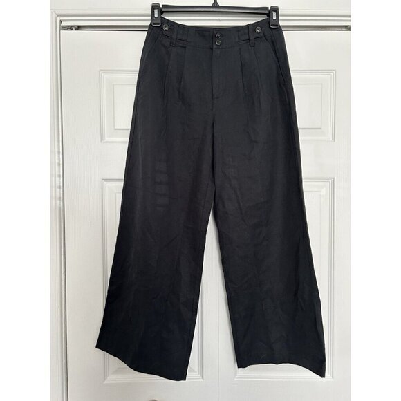 MADEWELL The Harlow Wide-Leg Lightweight Twill Pants Black Women’s Size 2P - Picture 8 of 16